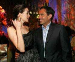 Cast members Anne Hathaway and Steve Carell pose at a party after the premiere of 'Get Smart' in Westwood, California June 16, 2008. Image of Cast members Anne Hathaway and Steve Carell pose at a party after the premiere of 'Get Smart' in Westwood, California June 16, 2008.