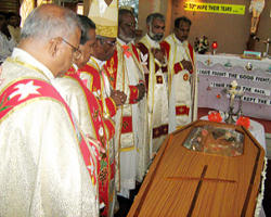 Fr. Thomas Pandippally, of the Congregation of Mary Immaculate, has watered the ground with his blood, martyred at the hands of what appear to be, from reliable reports, Hindu extremists. Image of Fr. Thomas Pandippally, of the Congregation of Mary Immaculate, has watered the ground with his blood, martyred at the hands of what appear to be, from reliable reports, Hindu extremists.