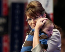 Bristol Palin,pictured here holding her baby brother Trig when her mother was announced as the Vice Presidential nominee for the Republican Party, is one of Sarah and Todd Palin's beloved daughters. She is also carrying a child. She chose life. The father of her child and she have announced their plans to marry. Image of Bristol Palin,pictured here holding her baby brother Trig when her mother was announced as the Vice Presidential nominee for the Republican Party, is one of Sarah and Todd Palin's beloved daughters. She is also carrying a child. She chose life. The father of her child and she have announced their plans to marry.