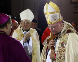 Dear people of God, faithful Catholics of this archdiocese, you indeed are the “living stones” spoken of by Peter this evening, who give a smile, a voice, an embrace, a heart to the mystical body of Christ we call the Church, as you love faithfully in marriage, obey the “law of the gift” by caring for your children, who take the identity of Baptism, Eucharist, and Confirmation so seriously, and who never fail to open up to the Jesus who stands and knocks at the doors of your homes, parishes, schools, offices, farms, factories, and professions. Thank you for your vocations, for sensing the universal call to holiness. Image of Dear people of God, faithful Catholics of this archdiocese, you indeed are the “living stones” spoken of by Peter this evening, who give a smile, a voice, an embrace, a heart to the mystical body of Christ we call the Church, as you love faithfully in marriage, obey the “law of the gift” by caring for your children, who take the identity of Baptism, Eucharist, and Confirmation so seriously, and who never fail to open up to the Jesus who stands and knocks at the doors of your homes, parishes, schools, offices, farms, factories, and professions. Thank you for your vocations, for sensing the universal call to holiness.