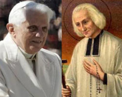 (Icon of St. John Mary Vianney raising the Blessed Sacrament) Benedict XVI concluded by expressing his hope that 'the Year for Priests may lead all the clergy to identify themselves completely with Christ Who died and rose again, so that, imitating St. John the Baptist, they may be ready 'to diminish' that He may grow; and that, following the example of the 'Cure of Ars', they may be constantly and profoundly aware of their mission, which is both sign and presence of the infinite mercy of God.' Image of (Icon of St. John Mary Vianney raising the Blessed Sacrament) Benedict XVI concluded by expressing his hope that 'the Year for Priests may lead all the clergy to identify themselves completely with Christ Who died and rose again, so that, imitating St. John the Baptist, they may be ready 'to diminish' that He may grow; and that, following the example of the 'Cure of Ars', they may be constantly and profoundly aware of their mission, which is both sign and presence of the infinite mercy of God.'
