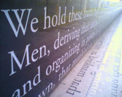 Those courageous men were influenced by the great treasury brought to Western Civilization by the Christian Church. They believed there actually were truths to be held and that those truths are self evident. Those truths include the existence of unalienable rights which are given to all men and women by a Creator. Image of Those courageous men were influenced by the great treasury brought to Western Civilization by the Christian Church. They believed there actually were truths to be held and that those truths are self evident. Those truths include the existence of unalienable rights which are given to all men and women by a Creator.