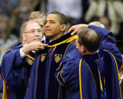 Fr. John Jenkins, CSC, of the University of Notre Dame at the recent commencement exercises where President Barack Obama received an honorary Doctor of Law Degree and gave the commencement address. Image of Fr. John Jenkins, CSC, of the University of Notre Dame at the recent commencement exercises where President Barack Obama received an honorary Doctor of Law Degree and gave the commencement address.