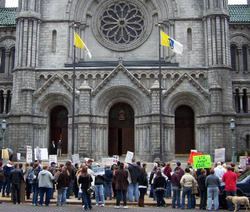 (Archbishop Robert Carlson) The faithful Catholics in St. Louis who made their way through the protesters to the Altar of the Lord show us the way forward. The leadership of this good Bishop is an inspiration. He is to be commended. Image of (Archbishop Robert Carlson) The faithful Catholics in St. Louis who made their way through the protesters to the Altar of the Lord show us the way forward. The leadership of this good Bishop is an inspiration. He is to be commended.