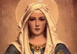 Our Lady of The Rosary calls humankind to love of her Son through praying the Rosary and meditating on the mysteries of Christ's life. Image of Our Lady of The Rosary calls humankind to love of her Son through praying the Rosary and meditating on the mysteries of Christ's life.