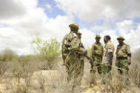 Kenyan soldiers patrolling in Somali territory for Islamic terrorists. Image of Kenyan soldiers patrolling in Somali territory for Islamic terrorists.
