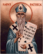 Saint Patrick in blue vestments. Image of Saint Patrick in blue vestments.
