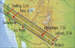 Map of the May 20, 2012 eclipse. The shaded area will see a total annular eclipse. Image of Map of the May 20, 2012 eclipse. The shaded area will see a total annular eclipse.