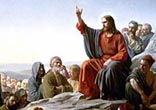 Christ speaks God's truth to the people during his sermon on the mount. Image of Christ speaks God's truth to the people during his sermon on the mount.