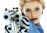 Cameron Diaz with her pistol Image of Cameron Diaz with her pistol