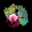 A rendering of a cancer cell. Image of A rendering of a cancer cell.