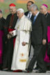 In the past year, Benedict has walked with the help of a cane and had attendants close at hand. Image of In the past year, Benedict has walked with the help of a cane and had attendants close at hand.