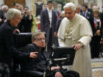 Stephen Hawking meets Pope Benedict. Image of Stephen Hawking meets Pope Benedict.