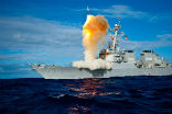 The Aegis missile enables the Navy to intercept ballistic missiles in flight. Image of The Aegis missile enables the Navy to intercept ballistic missiles in flight.