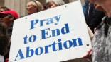 A pro-life advocate at the capital in Austin. Image of A pro-life advocate at the capital in Austin.