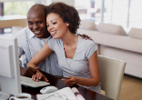 Couple Shopping Online Image of Couple Shopping Online