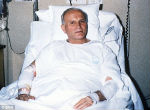 Pope John Paul II miraculously recovered from assassination attempt. After his recovery, he forgave his would-be killer, visiting him in prison. Image of Pope John Paul II miraculously recovered from assassination attempt. After his recovery, he forgave his would-be killer, visiting him in prison.