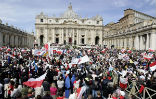 Hundreds of thousands packed into Rome for the beatification of Pope John Paul II. This time, the numbers will be far greater. Image of Hundreds of thousands packed into Rome for the beatification of Pope John Paul II. This time, the numbers will be far greater.