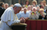 Pope Francis prays during a general audience in this file photo. Image of Pope Francis prays during a general audience in this file photo.