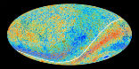 A map of the cosmic background radiation which permeates the universe. Note the Image of A map of the cosmic background radiation which permeates the universe. Note the