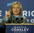 Clinton's claim was delivered during a speech for Martha Coakley. Image of Clinton's claim was delivered during a speech for Martha Coakley.