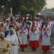Image of Catholics process and pray for the souls of the departed dead in Bhopal. 