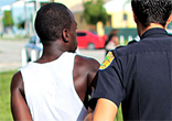 A would be burglar caught by police. Image of A would be burglar caught by police.