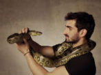 Paul Rosolie told the world he would allow himself to be eaten alive by an anaconda, but all he did was get his head swallowed after a lengthy wrestling match with the snake. Image of Paul Rosolie told the world he would allow himself to be eaten alive by an anaconda, but all he did was get his head swallowed after a lengthy wrestling match with the snake.