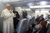 Pope Francis on the Plane Image of Pope Francis on the Plane