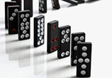 Domino Effect: a situation in which one event causes a series of similar events to happen one after another. Image of Domino Effect: a situation in which one event causes a series of similar events to happen one after another.