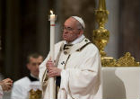 Pope Francis during Easter Vigil 2015 Image of Pope Francis during Easter Vigil 2015