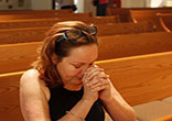 We should continue a silent and prolonged interaction with Him after Mass instead of joining the stampede out of the pews. Image of We should continue a silent and prolonged interaction with Him after Mass instead of joining the stampede out of the pews.