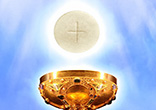Jesus gives himself to us in the Eucharist as spiritual nourishment because he loves us. Image of Jesus gives himself to us in the Eucharist as spiritual nourishment because he loves us.