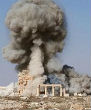 The once beautiful Baalshamin temple is now converted to rubble due to a recent ISIS bombing. Image of The once beautiful Baalshamin temple is now converted to rubble due to a recent ISIS bombing.