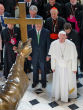 Pope Francis looking upon the statue of Junipero Serra in the Capitol. Image of Pope Francis looking upon the statue of Junipero Serra in the Capitol.