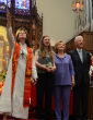 The Clinton family paid a visit to their Methodist church. Image of The Clinton family paid a visit to their Methodist church.