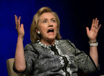 Unconvicted Felon Hillary Clinton won't see a jail cell but her campaign could be terminated thanks to a hacker who claims to have her private server emails. Image of Unconvicted Felon Hillary Clinton won't see a jail cell but her campaign could be terminated thanks to a hacker who claims to have her private server emails.
