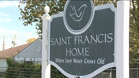 Welcoming sign outside of St Francis home Image of Welcoming sign outside of St Francis home
