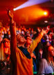 College students worship God together (Phil Sanders). Image of College students worship God together (Phil Sanders).
