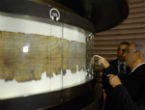 Obama visits the Dead Sea Scrolls in Israel. Scientists are seeking to capture new knowledge fromt he fragments breaking off the scroll. Image of Obama visits the Dead Sea Scrolls in Israel. Scientists are seeking to capture new knowledge fromt he fragments breaking off the scroll.