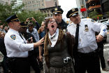 An Occupy protester is arrested during the Occupy Wall Street protests in New York. The long-running demonstrations ended as the weather turned cold. Image of An Occupy protester is arrested during the Occupy Wall Street protests in New York. The long-running demonstrations ended as the weather turned cold.