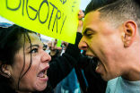 Protestors clash outside a Trump event. Concerns are high that agitators will disrupt the RNC convention in Cleveland. Image of Protestors clash outside a Trump event. Concerns are high that agitators will disrupt the RNC convention in Cleveland.