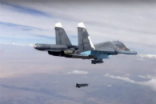 Two Russian fighter bombers made strikes against an Allied base in Syria. Image of Two Russian fighter bombers made strikes against an Allied base in Syria.