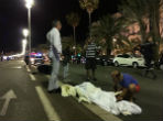 The dead lined the streets all night in Nice following a deadly terror attack that claimed 84 lives. Image of The dead lined the streets all night in Nice following a deadly terror attack that claimed 84 lives.