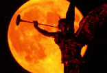 The Bible says signs of the end times will be seen in the moon. Image of The Bible says signs of the end times will be seen in the moon.