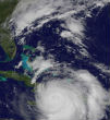 Hurricane Matthew has become a category 5 storm. Image of Hurricane Matthew has become a category 5 storm.
