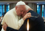 Father Ernest Troshani Simoni moved Pope Francis to tears with his story. Image of Father Ernest Troshani Simoni moved Pope Francis to tears with his story.