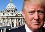 The Vatican prays Trump will promote peace. Image of The Vatican prays Trump will promote peace.