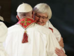 Pope Francis embraces Lutheran Archbishop Antje Jackelen. Image of Pope Francis embraces Lutheran Archbishop Antje Jackelen.