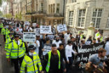 Muslims march in London. The latest demonstration is one of several calling for Sharia law and the establishment of a Caliphate. Image of Muslims march in London. The latest demonstration is one of several calling for Sharia law and the establishment of a Caliphate.